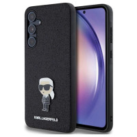 Karl Lagerfeld Fixed Glitter Ikonik Logo Metal Pin case for Samsung Galaxy A55 - black