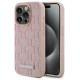 Karl Lagerfeld Leather Monogram Metal Logo case for iPhone 15 Pro - pink
