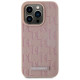 Karl Lagerfeld Leather Monogram Metal Logo case for iPhone 15 Pro - pink