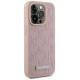 Karl Lagerfeld Leather Monogram Metal Logo case for iPhone 15 Pro - pink