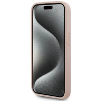 Karl Lagerfeld Leather Monogram Metal Logo case for iPhone 15 Pro - pink