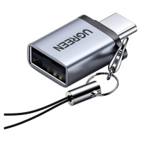 Ugreen US270 USB-C (Male) / USB-A 3.0 (Female) Adapter with Lanyard - Gray