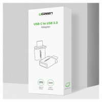 Ugreen US270 USB-C (Male) / USB-A 3.0 (Female) Adapter with Lanyard - Gray