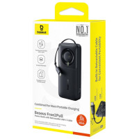 Baseus Free2Pull 10000mAh 30W powerbank with USB-C port and retractable USB-C cable - black