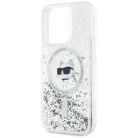 Karl Lagerfeld Liquid Glitter Choupette Head MagSafe case for iPhone 13 Pro / 13 - transparent