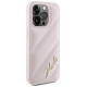 Karl Lagerfeld Diagonal Quilted Script case for iPhone 15 Pro - pink