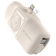 Wozinsky WF16-YLS 5000mAh 15W Lightning Mini Power Bank with Built-in USB-C Cable and Apple Watch Charger - Beige
