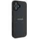 Guess Grained Gold Ring MagSafe case for iPhone 16 Plus - black
