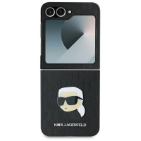 Karl Lagerfeld Saffiano Monogram Case for Samsung Galaxy Z Flip 6 - Black