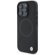 BMW Signature Leather Half Textured & Circle MagSafe case for iPhone 16 Pro - black