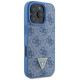 Guess Leather 4G Triangle Strass MagSafe Case for iPhone 16 Pro - Blue
