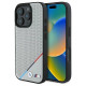 BMW M Perforated Tricolor Line MagSafe Case for iPhone 16 Pro - Gray
