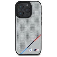 BMW M Perforated Tricolor Line MagSafe Case for iPhone 16 Pro - Gray