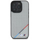 BMW M Perforated Tricolor Line MagSafe Case for iPhone 16 Pro - Gray