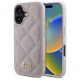 Guess Quilted Metal Logo iPhone 16 Case - Pink