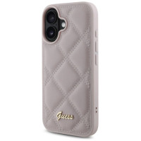 Guess Quilted Metal Logo iPhone 16 Case - Pink
