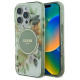 Guess IML Flower & Tonal Circle MagSafe case for iPhone 16 Pro - green