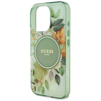 Guess IML Flower & Tonal Circle MagSafe case for iPhone 16 Pro - green