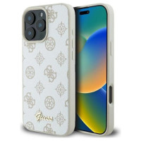 Guess Peony Script Logo MagSafe iPhone 16 Pro Case - White