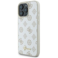 Guess Peony Script Logo MagSafe iPhone 16 Pro Case - White