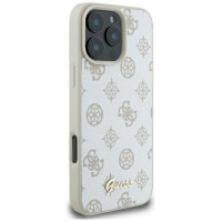 Guess Peony Script Logo MagSafe iPhone 16 Pro Case - White