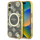 Guess IML Peony On 4G Background MagSafe iPhone 16 Case - Brown
