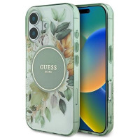 Guess IML Flower & Tonal Circle MagSafe case for iPhone 16 - green