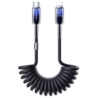 Joyroom S-A43 Crystal-Clear Series 30W USB-C - Lightning spiral cable 1.5m - black