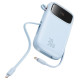 Baseus QPow 2 30W 10000mAh Power Bank with Built-in USB-C Cables - Blue