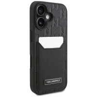 Karl Lagerfeld Cardslots Monogram iPhone 16 Case - Black