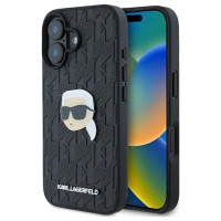 Karl Lagerfeld Monogram Karl Head Pin iPhone 16 Case - Black