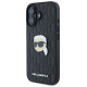 Karl Lagerfeld Monogram Karl Head Pin iPhone 16 Case - Black