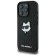 Karl Lagerfeld Monogram Choupette Head Pin iPhone 16 Pro Max Case - Black