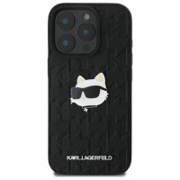 Karl Lagerfeld Monogram Choupette Head Pin iPhone 16 Pro Max Case - Black