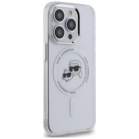 Karl Lagerfeld IML Metal Karl & Choupette Head MagSafe Case for iPhone 14 Pro Max - White