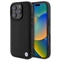 BMW Leather Hot Stamp MagSafe iPhone 16 Pro Max Case - Black