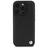 BMW Leather Hot Stamp MagSafe iPhone 16 Pro Max Case - Black