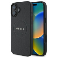 Guess Grained Gold Ring MagSafe case for iPhone 16 - black