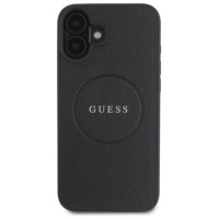 Guess Grained Gold Ring MagSafe case for iPhone 16 - black