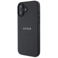 Guess Grained Gold Ring MagSafe case for iPhone 16 - black
