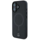 Mercedes Smooth Leather MagSafe iPhone 16 Plus Case - Black