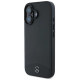 Mercedes Textured And Plain Leather MagSafe case for iPhone 16 - black