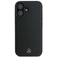 Mercedes Textured And Plain Leather MagSafe case for iPhone 16 - black