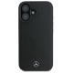 Mercedes Textured And Plain Leather MagSafe case for iPhone 16 - black