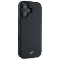 Mercedes Textured And Plain Leather MagSafe case for iPhone 16 - black