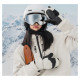 Qunature Panda Ski Gloves for Kids and Adults Size S - Black/White