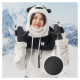 Qunature Panda Ski Gloves for Kids and Adults Size S - Black/White