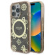 Guess IML Peony On 4G Background MagSafe Case for iPhone 16 Pro Max - Brown
