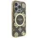 Guess IML Peony On 4G Background MagSafe Case for iPhone 16 Pro Max - Brown