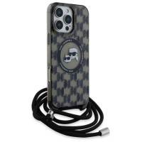 Karl Lagerfeld IML Crossbody Monogram Karl & Choupette Head MagSafe Case for iPhone 16 Pro - Black